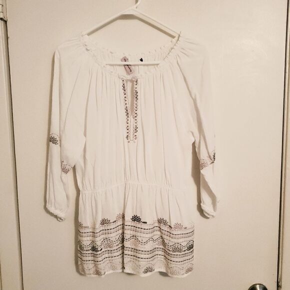 The Impeccable Pig Boho Peasant WhiteTop - Picture 1 of 6